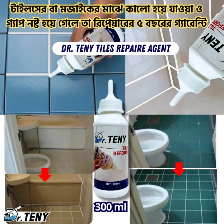 Dr Teny 1 Pcs Tiles Gap filler Waterproof silicone wall joint repair Filling Gaps between Floor and Wall Tiles Tube Paste for Kitchen, Bathroom 300 ml